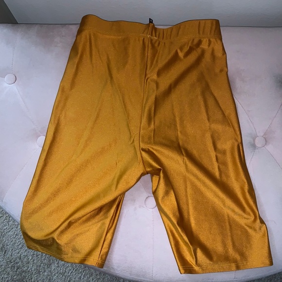 Orange High Waist Biker Shorts US S - Picture 2 of 5